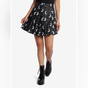 Hot Topic Moon & Stars Pleated Denim Skirt - Size XL